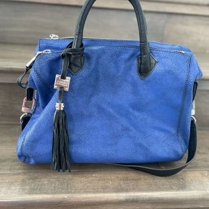 Aimee Kestenberg Blue Crackle Satchel w Crossbody